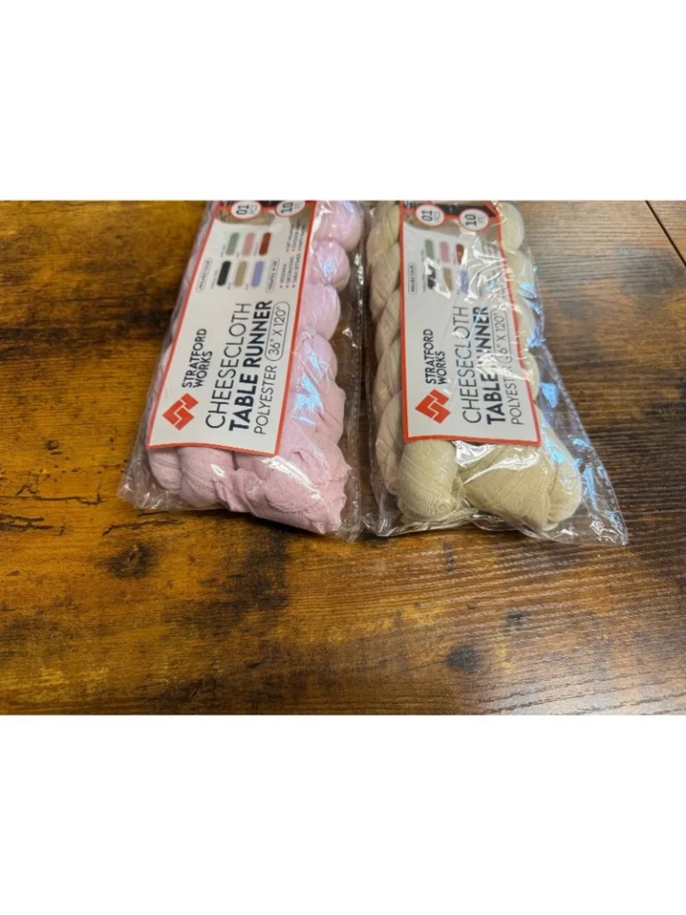Stratford Works Cheesecloth 2 pack pink and beige